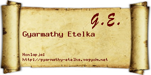 Gyarmathy Etelka névjegykártya